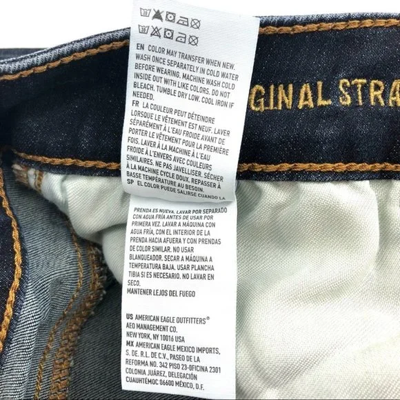 American Eagle Outfitters Blue Straight Jeans | Regular Fit - Picture 7 of 7